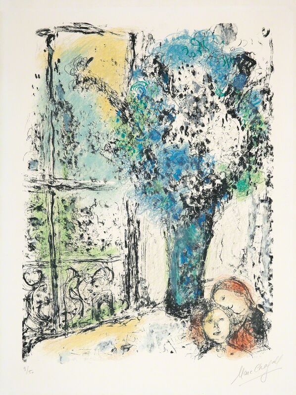 Marc Chagall, ‘Le bouquet bleu’, 1974, Print, Lithograph in colours, Galerie Boisseree