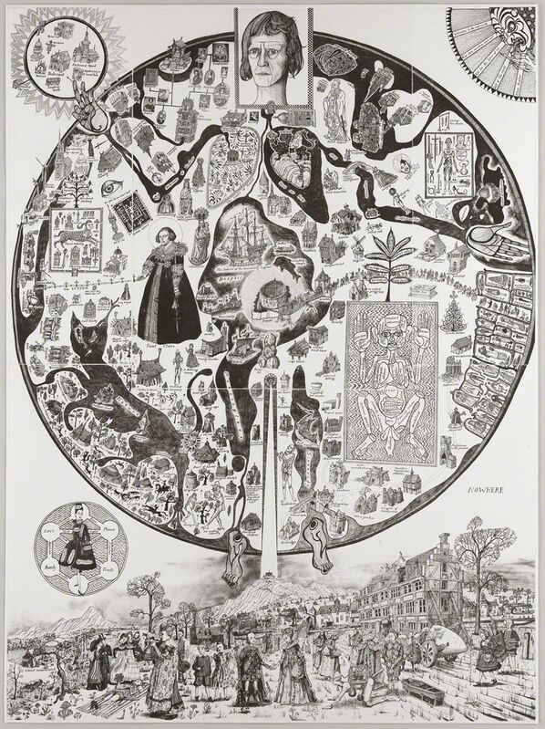 Grayson Perry, ‘Map of Nowhere (Black Variant)’, 2008, Print, Etching, Galerie Maximillian