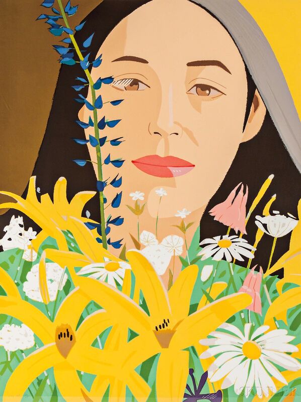 Alex Katz, ‘Ada with Flowers’, 1980, Drawing, Collage or other Work on Paper, Color screenprint on paper, Skinner