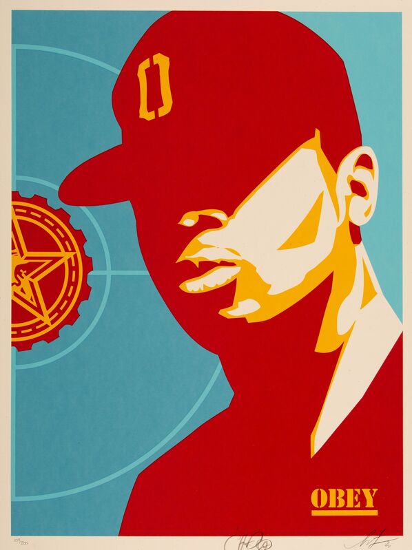 Shepard Fairey, ‘Chuck D: Fight the Power and Chuck D Collage (two works)’, 2019-2020, Print, Screenprints in colors on speckled cream paper, Heritage Auctions
