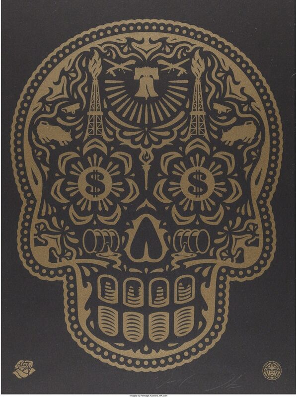 Shepard Fairey, ‘Power & Glory Day of the Dead Skull’, 2008, Print, Screenprint with colors, Heritage Auctions