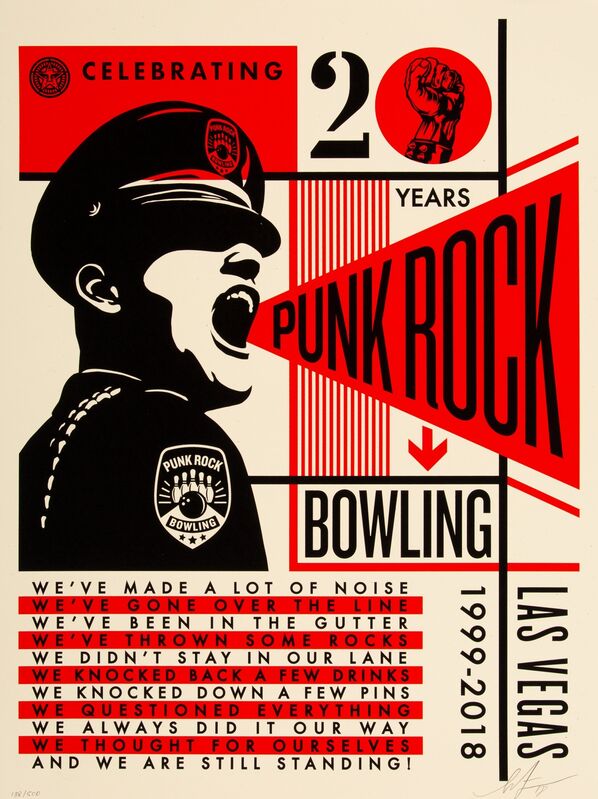 Shepard Fairey, ‘Punk Rock Bowling 20th’, 2018, Print, Screenprint in colors on speckled cream paper, Heritage Auctions