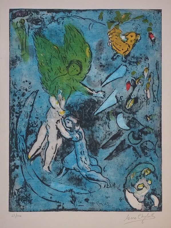 Marc Chagall, ‘LA LUTTE DE JACOB ET DE L'ANGE’, 1967, Print, LITHOGRAPH, Gallery Art