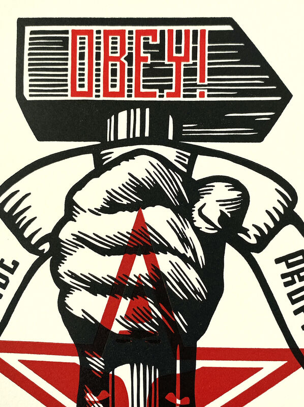 Shepard Fairey, ‘'Hammer and Fist Letterpress'’, 2019, Print, Full-color screen print on 100% cotton, cream fine art paper with hand-deckled edges., Signari Gallery