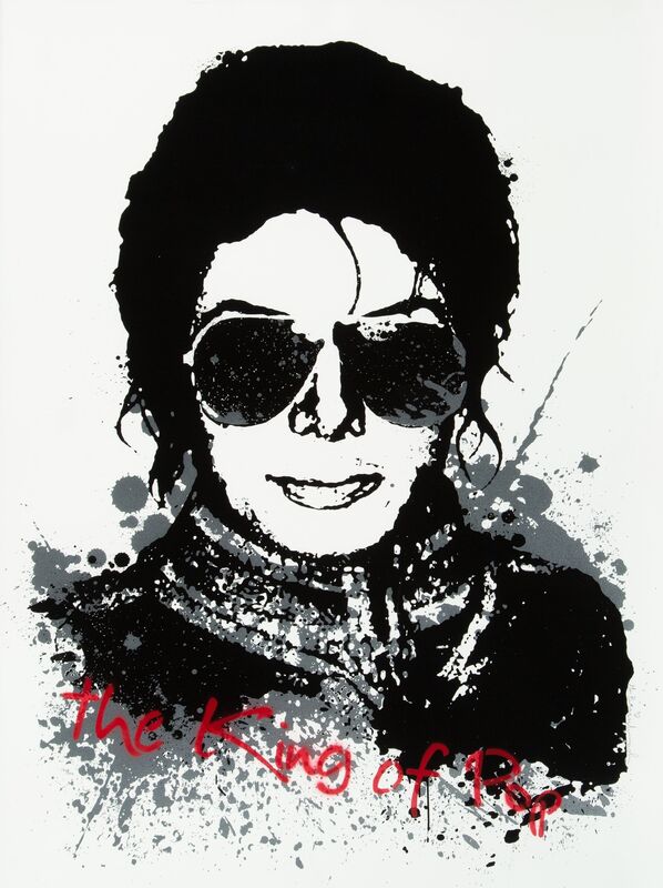 Mr. Brainwash, ‘The King Of Pop’, 2009, Print, Screenprint with with stencil, reflective silver paint, and spray paint on paper, Heritage Auctions
