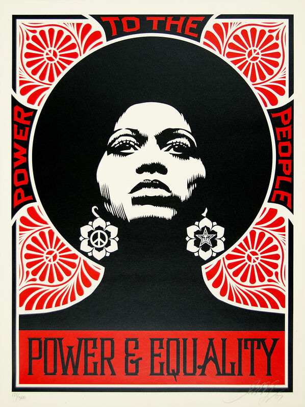 Shepard Fairey, ‘Afrocentric (Red)’, 2007, Print, Screenprint on paper, Heather James Fine Art Gallery Auction