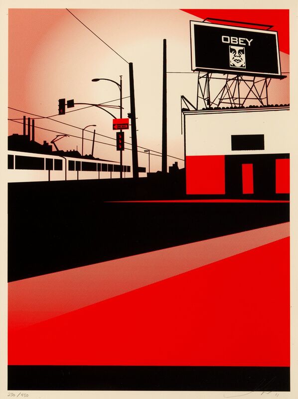 Shepard Fairey, ‘SD Billboard and SF Fire Escape (two works)’, 2011, Print, Screenprints in colors on speckled cream paper, Heritage Auctions