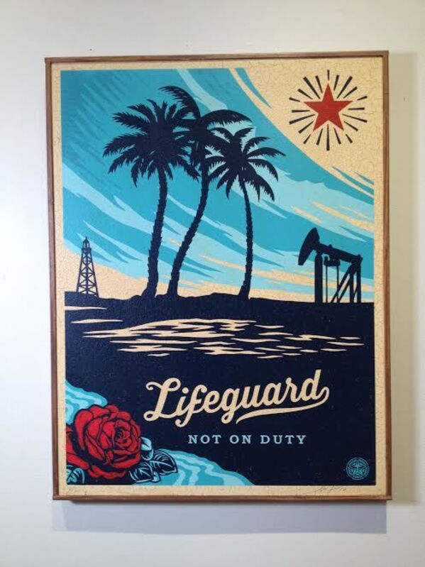 Shepard Fairey, ‘Lifeguard Not On Duty’, 2014, Other, Silkscreen on wood panel, Vertu Fine Art