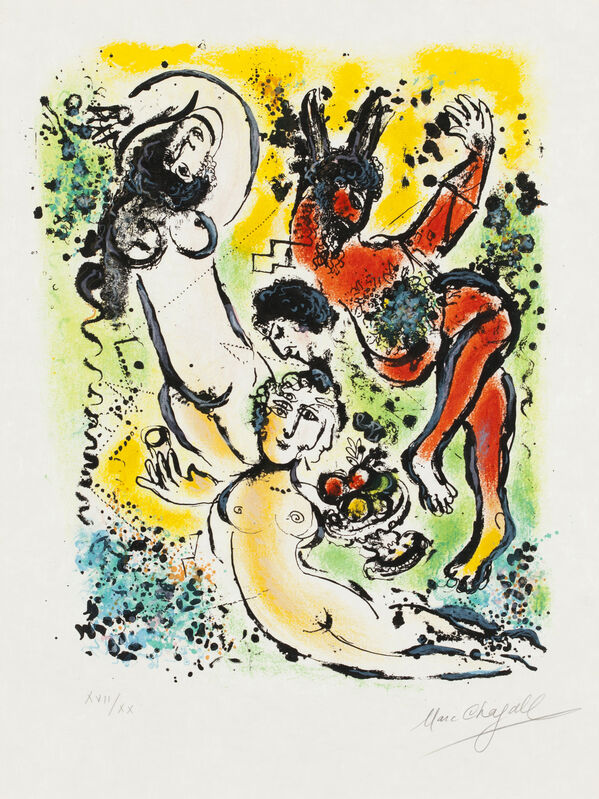 Marc Chagall, ‘Pl. 7 from 'Sur la Terre des Dieux'’, 1967, Print, Lithograph, Opera Gallery Gallery Auction