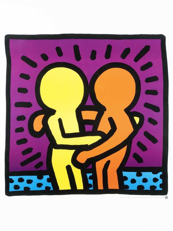 Keith Haring, ‘Untitled (Best Buddies)’, 1987, Print, Offset lithograph in colours, Tate Ward Auctions