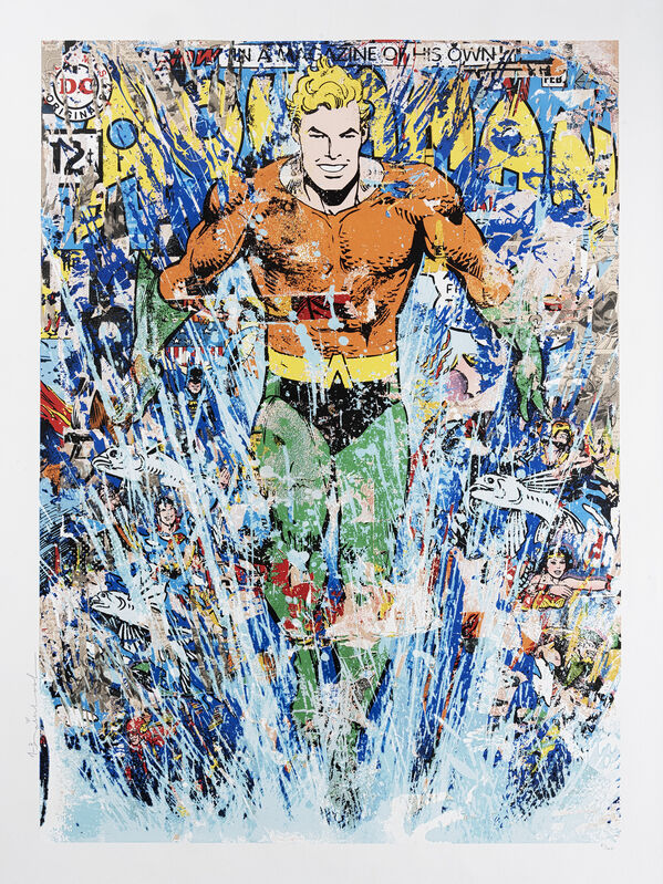 Mr. Brainwash, ‘Aquaman’, 2018, Print, Hand finished screen print in colours on wove paper, Tate Ward Auctions