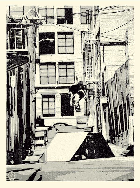 Shepard Fairey, ‘Obey x Huf San Francisco '93’, 2016, Print, Silver print on Speckletone paper, AYNAC Gallery