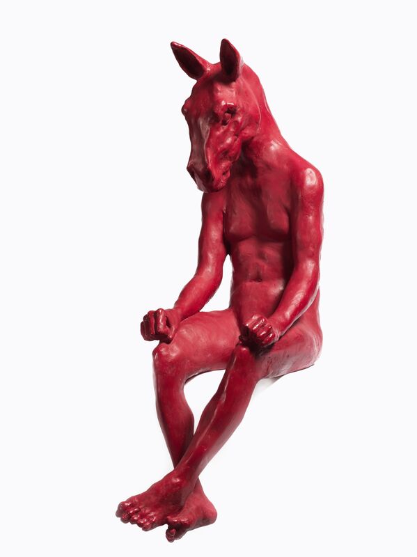 Beth Carter, ‘Horsechild’, 2018, Sculpture, Resin, red pigment, Hugo Galerie