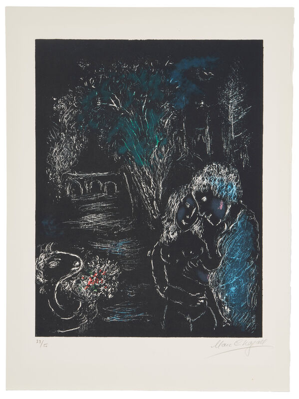 Marc Chagall, ‘L'Arbre vert aux Amoureux’, 1980, Print, Color lithograph on Arches paper under glass, John Moran Auctioneers
