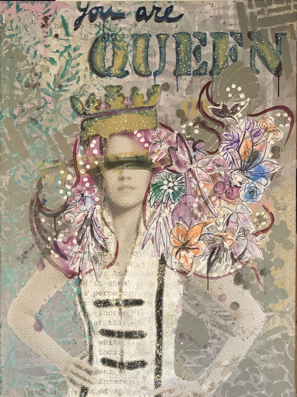 Tina Psoinos, ‘Jane, You Are Queen’, 2019, Mixed Media, Mixed Media on printed canvas, Tina Psoinos