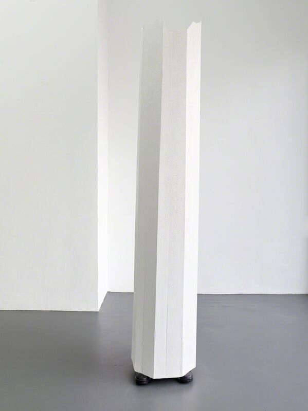 Inge Mahn, ‘Gestiefelte Säule (Column with boots)’, 2016, Sculpture, Plaster, metal, rubber boots, Kadel Willborn