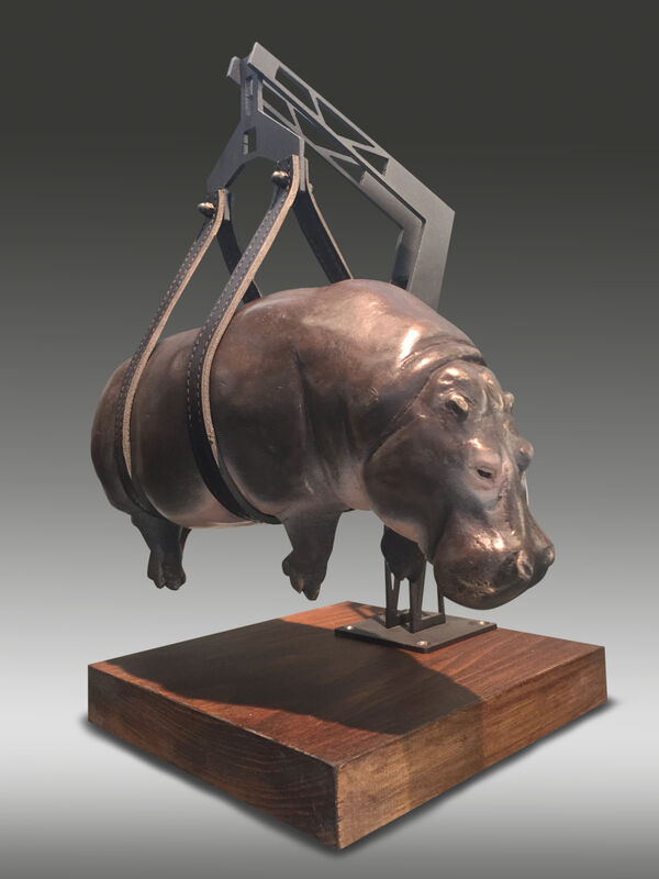 Stefano Bombardieri, ‘Il Peso Del Tempo Sospeso/ Hippo’, 2017, Sculpture, Bronze and Polychrome, Oblong Contemporary