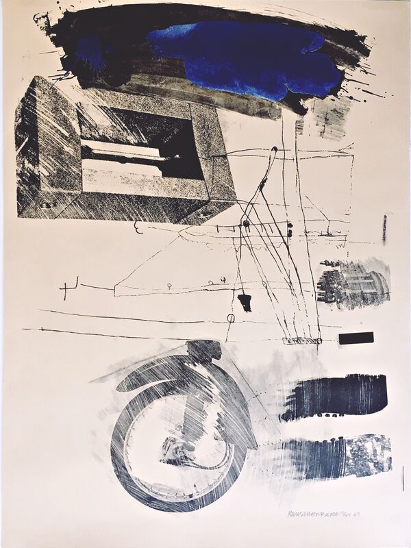 Robert Rauschenberg, ‘Test Stone #6 (Blue Cloud) from the Booster and 7 Studies Series (Foster, 45, G:33)’, 1967, Print, Lithograph on domestic etching paper, Alpha 137 Gallery