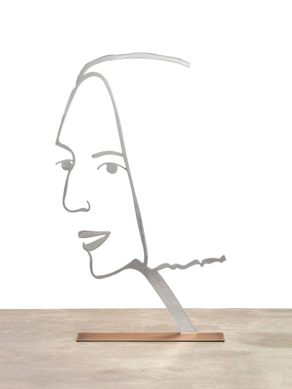 Alex Katz, ‘Ada 2 Outline’, 2018, Sculpture, Mirror polished stainless steel with anodized black edge on bronze base with patina, ARC Fine Art LLC