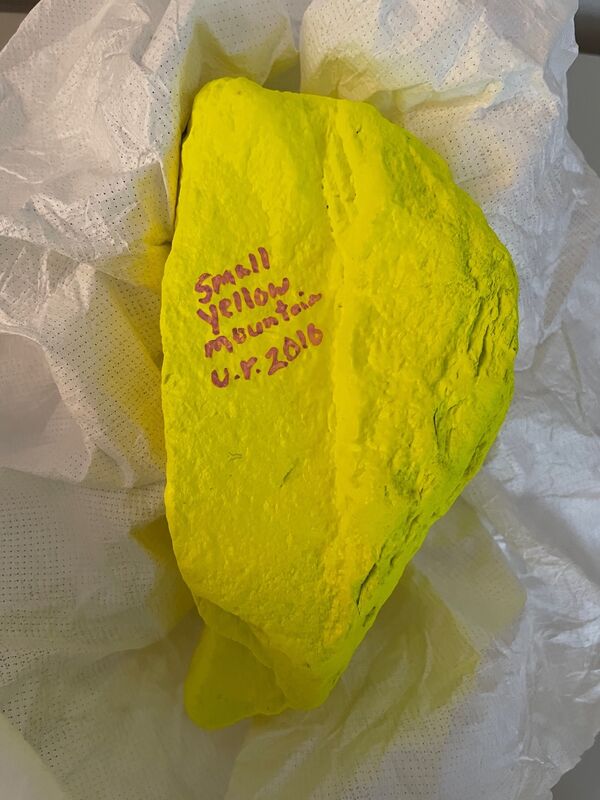 Ugo Rondinone, ‘Small Yellow Mountain’, 2016, Sculpture, Painted stone on concrete base, Artsy x Poly Auction
