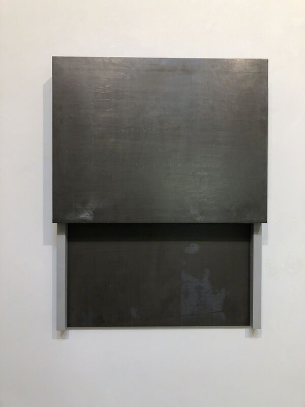 Joachim Bandau, ‘Untitled’, 1987, Sculpture, Antimonial lead, gray painted wood surfaces, Sebastian Fath Contemporary 