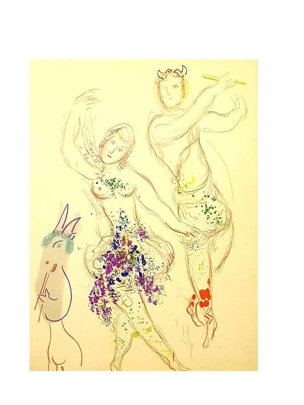 Marc Chagall, ‘Original Lithograph "Dahnis and Chloé" by Marc Chagall’, 1969, Print, Lithograph, Galerie Philia
