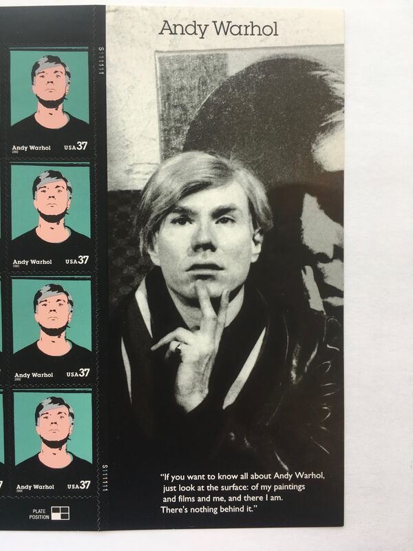 Andy Warhol, ‘Commemorative Stamp Sheet feat. Warhol Self-Portrait’, 2002, Ephemera or Merchandise, Gummed lithographic printed sheet, Gallery 52