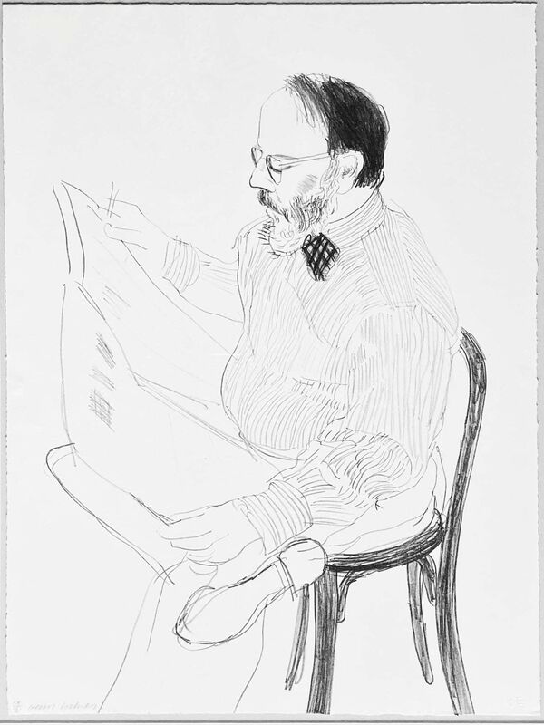 David Hockney, ‘Henry Reading Newspaper’, 1976, Print, Lithograph on Laurence Barker white paper, Burnet Fine Art & Advisory