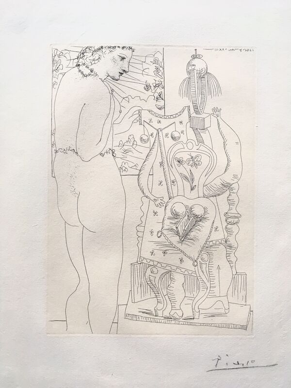 Pablo Picasso, ‘Modele et sculpture surrealiste (Marie-Therese)’, 1933, Print, Etching on Montval paper with the "Picasso" watermark, Isselbacher Gallery