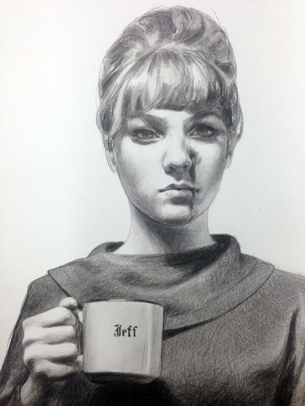 Mercedes Helnwein, ‘Jeff II’, 2013, Drawing, Collage or other Work on Paper, Black pencil on paper, KP Projects