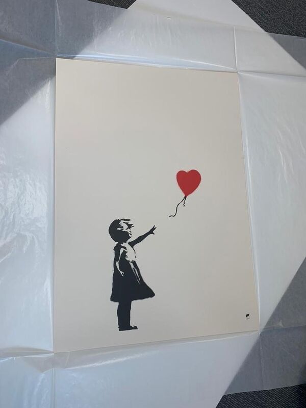 Banksy, ‘Girl With Balloon’, ca. 2004, Print, Screenprint in Colours, on Wove Paper. Numbered in pencil from an edition of 600. Issued with a Certificate of Authenticity by Pest Control. Published by Pictures on Walls., HOFA Gallery (House of Fine Art)