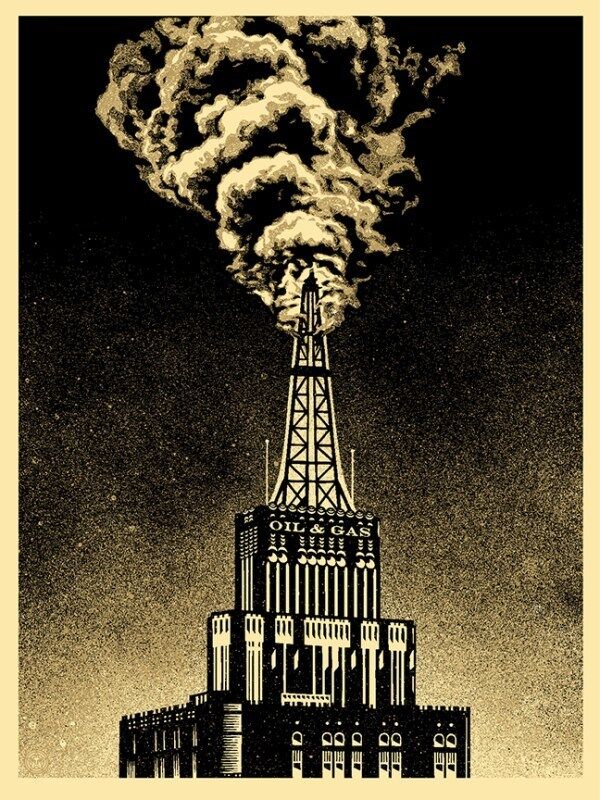 Shepard Fairey, ‘Oil And Gas Building’, 2014, Print, Screen print on paper, Dope! Gallery