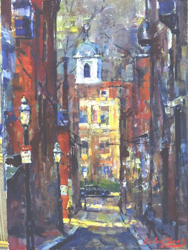 Christopher Zhang, ‘Beacon Hill, Old Boston’, 2019, Painting, Oil, Copley Society of Art