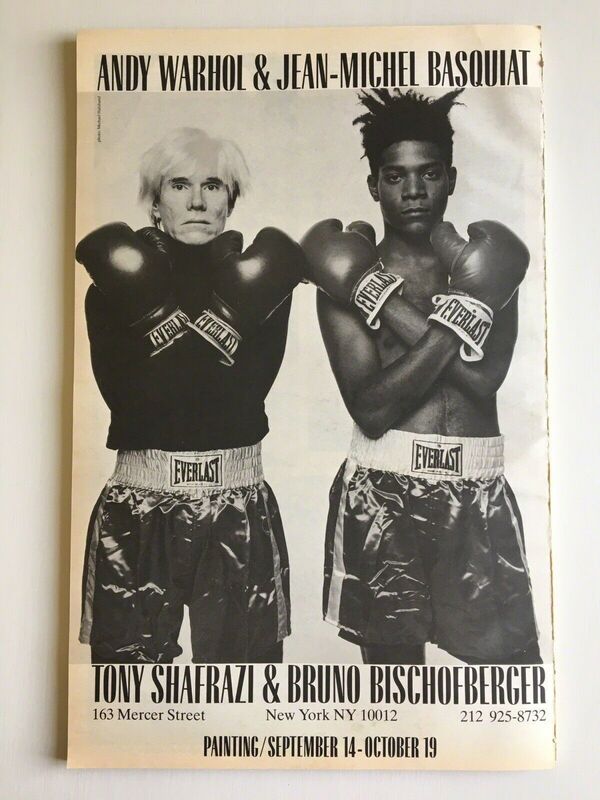 Andy Warhol, ‘BASQUIAT WARHOL 1985 EXHIBITION POSTER (WHITE VERSION)’, Dope! Gallery
