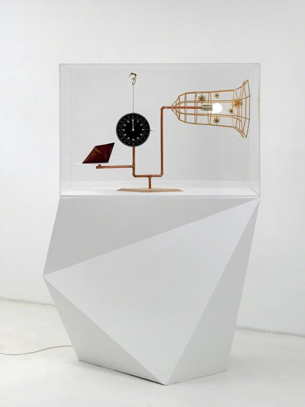 Björn Dahlem, ‘The Still Expanding Universe’, 2013, Sculpture, Wood, copper, steel, stopwatch, light bulb, Sies + Höke