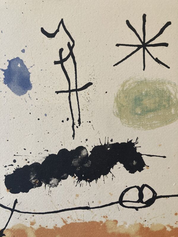Joan Miró, ‘'Abstract Landscape with Star,' by Joan Miro,  Four-color Lithograph.’, ca. 1960s, Print, 4-color lithograph,  Objets Trouvés