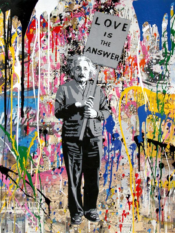 Mr. Brainwash, ‘Einstein’, 2018, Mixed Media, Silkscreen and mixed media on paper, Maddox Gallery Gallery Auction