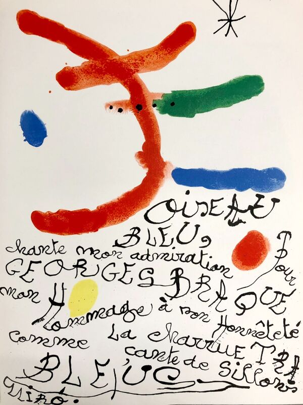 Joan Miró, ‘Hommage à Georges Braque’, 1964, Print, Original lithograph on wove paper, Samhart Gallery