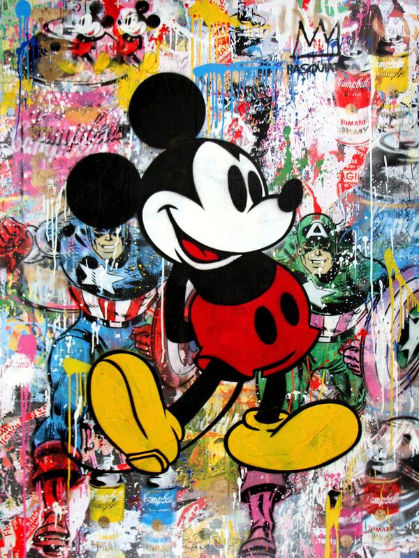Mr. Brainwash, ‘Mickey ’, 2017, Mixed Media, Stencil and mixed media on paper, Bivins Gallery