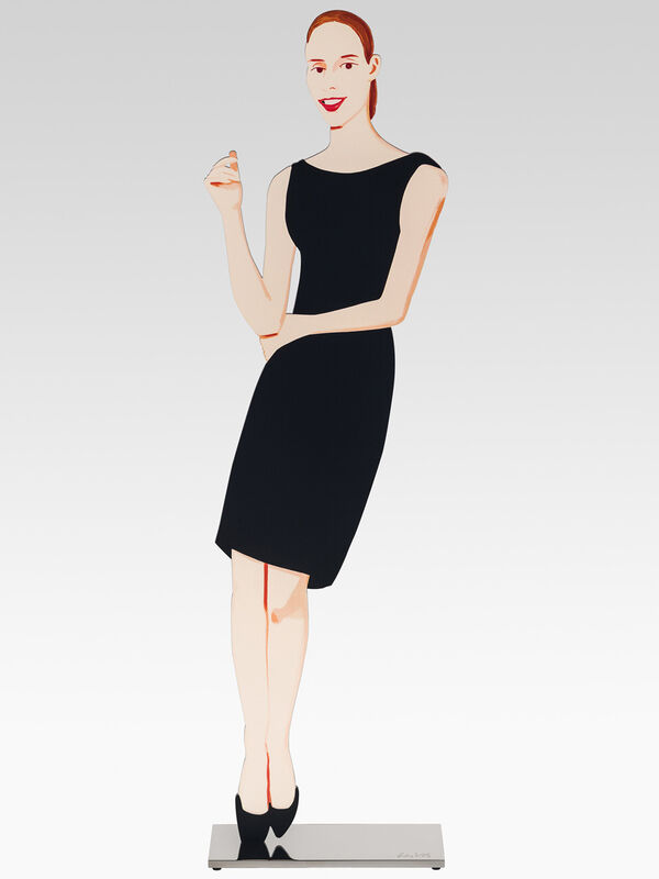 Alex Katz, ‘Black Dress (single figure)’, 2018, Sculpture, Powder-coated aluminium mounted on polished stainless steel base.            Sold from a set of 9 figures, Timothy Taylor