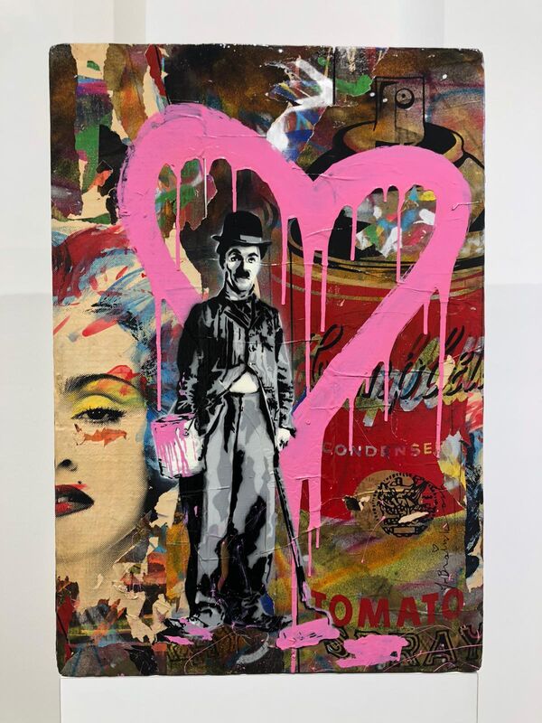 Mr. Brainwash, ‘Life Is Beautiful - Chaplin’, 2000-2021, Mixed Media, Stencil and acrylic on wood panels, Markowicz Fine Art