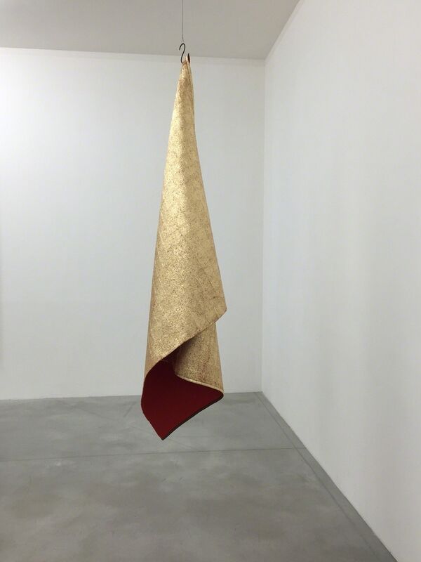 Edith Dekyndt, ‘Untitled, Red Gold Blanket (Dijon 1)’, 2015, Sculpture, Blanket, red gold leaf, Carl Freedman Gallery