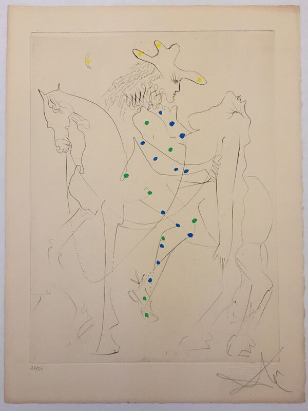 Salvador Dalí, ‘Le Cheval de Picasso (Picasso’s Horse)’, 1968, Print, Etching with hand-coloring, Puccio Fine Art