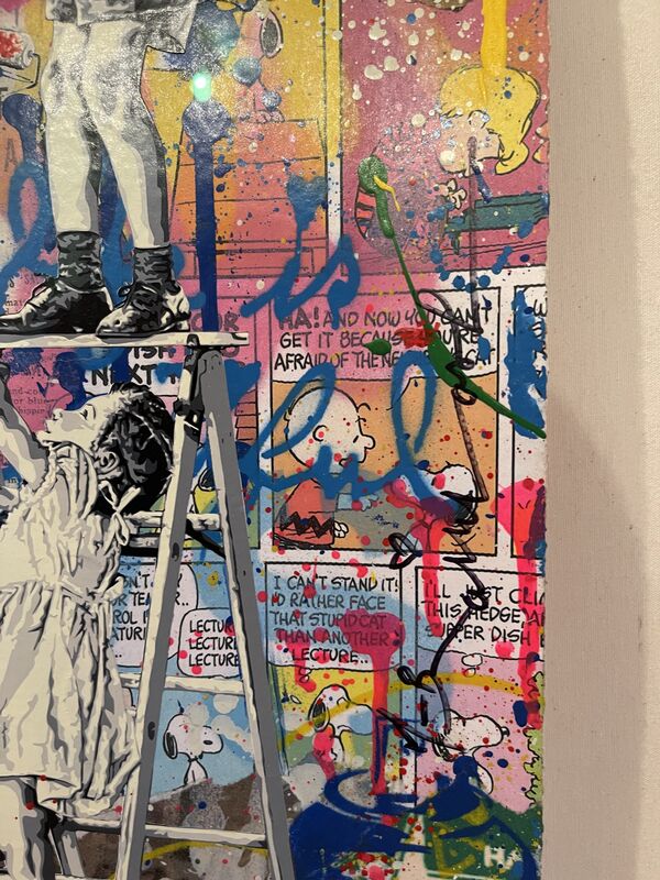 Mr. Brainwash, ‘Helping Hand’, 2020, Drawing, Collage or other Work on Paper, Silkscreen and Mixed Media on Paper, Proyecto H / Galería Hispánica