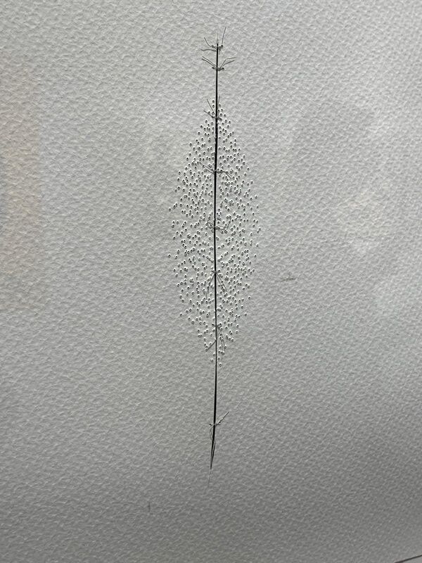 Safaa Erruas, ‘Untitled’, 2009, Drawing, Collage or other Work on Paper, Punctured paper, metal wires on cotton paper, Galerie Dominique Fiat