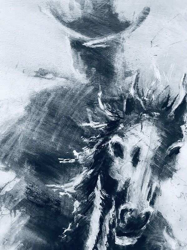 Richard Hambleton, ‘Horse and Rider, Straight Ahead’, 2004, Painting, Acrylic on Canvas, Leonards Art