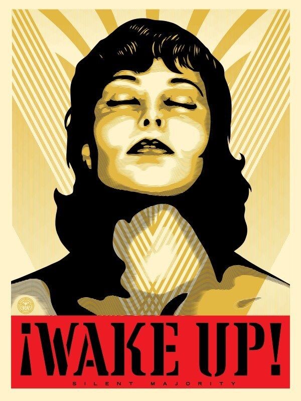 Shepard Fairey, ‘Wake Up! ( Cream)’, 2017, Print, Screen print, Dope! Gallery