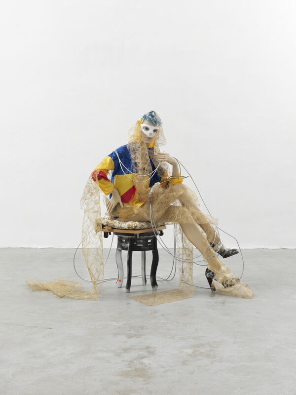 Isa Genzken, ‘Schauspieler’, 2013, Sculpture, Mannequin, stool, shoes, wig, wood, fabric, plastic and metal, Stedelijk Museum Amsterdam