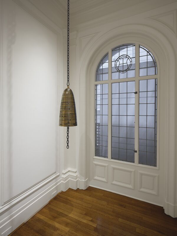 Davina Semo, ‘Transmitter’, 2019, Sculpture, Polished and patinated cast bronze bell, powder-coated chain and hardware, polyurethane clapper, Jessica Silverman