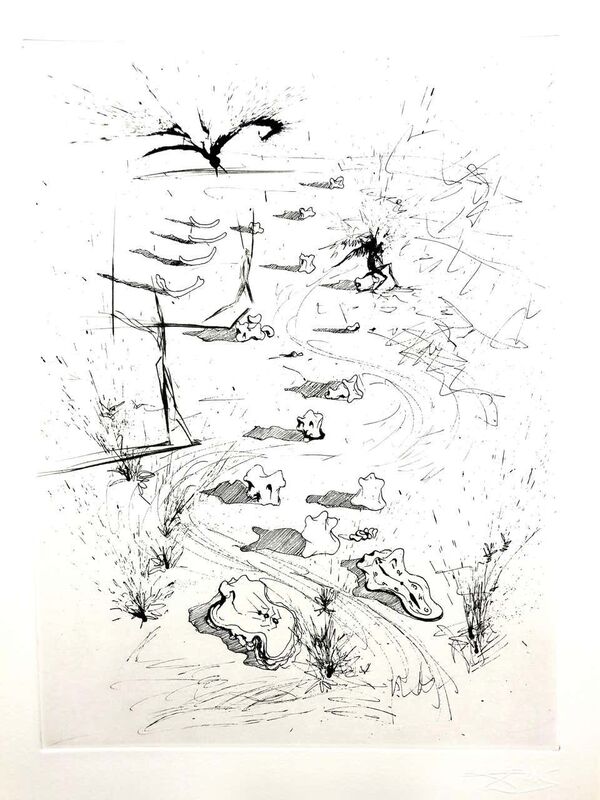 Salvador Dalí, ‘Original Etching "The Trenches" by Salvador Dali’, 1967, Print, Arches Vellum, Galerie Philia